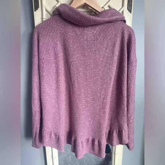 Anthropologie Maeve Addie Ruffled Hacci Cowl Neck Pullover Size small EUC - Picture 7 of 11